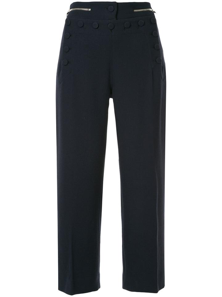 Markus Lupfer Button Detail Cropped Trousers - Blue