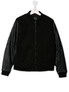 Paolo Pecora Kids Teen Panelled Bomber Jacket - Black