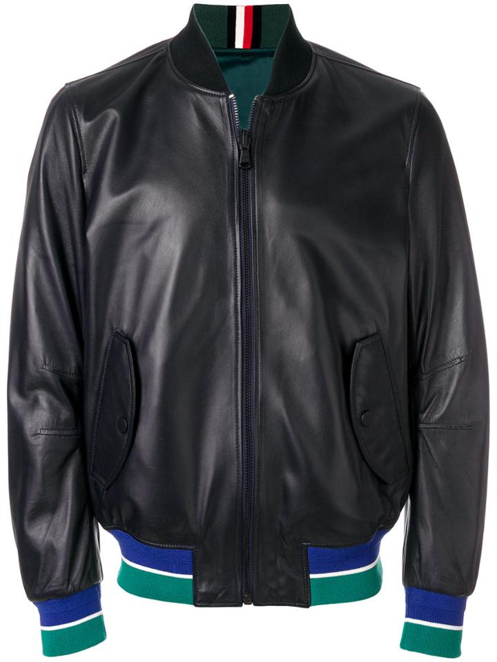 Tommy Hilfiger Contrast Trim Bomber Jacket - Black