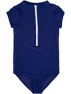 Duskii Girl - Short Sleeve Swimsuit - Kids - Polyester/spandex/elastane - 8 Yrs, Blue