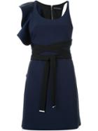 David Koma Double Front Zip Ruffle Dress, Women's, Size: 12, Blue, Spandex/elastane/acetate/viscose