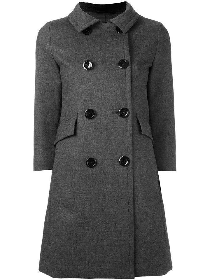 Herno Double-breasted Coat, Women's, Size: 42, Grey, Cupro/wool