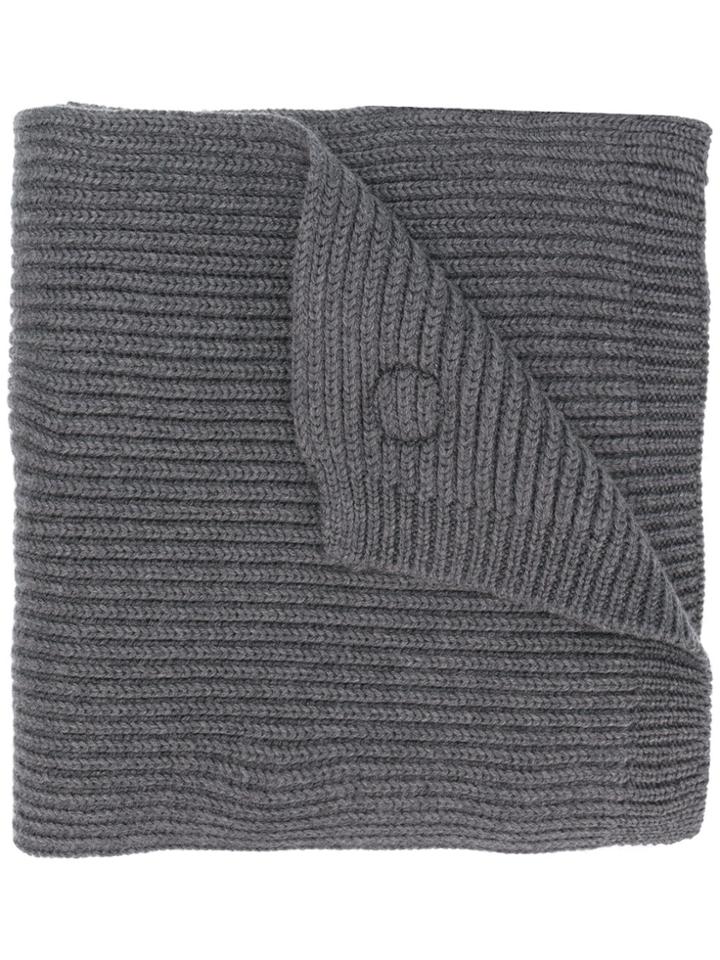 Dsquared2 Ribbed Maple Logo Scarf - Grey