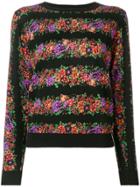 Twin-set Floral Knit Sweatshirt - Black