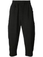 By Walid Drop-crotch Cropped Trousers - Black