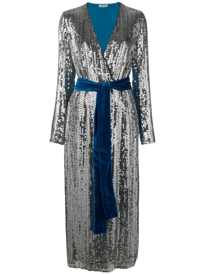 Attico Sequin And Velvet Dress - Metallic