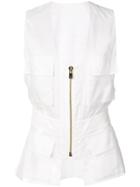 Alexandre Vauthier Sleeveless Zip Jacket - White