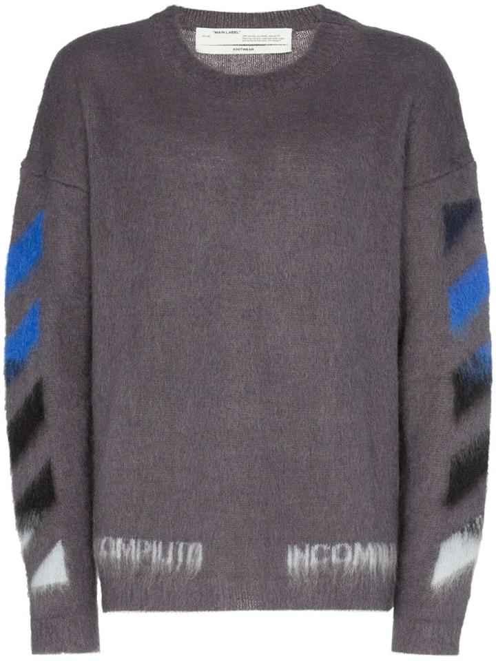 Off-white Logo Print Sweater - Grey