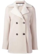Harris Wharf London Double Breasted Short Coat, Women's, Size: 42, Nude/neutrals, Virgin Wool