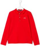 Aston Martin Kids Teen Long Sleeve Polo Shirt - Red