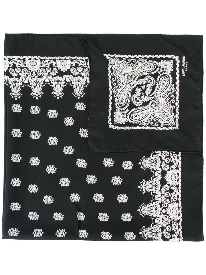 Saint Laurent - Printed Neck Scarf - Women - Silk - One Size, Women's, Black, Silk