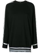 No Ka' Oi Oversized Stripe Detail Sweatshirt - Black