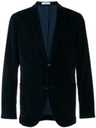 Boglioli Velvet Single-breasted Blazer - Blue