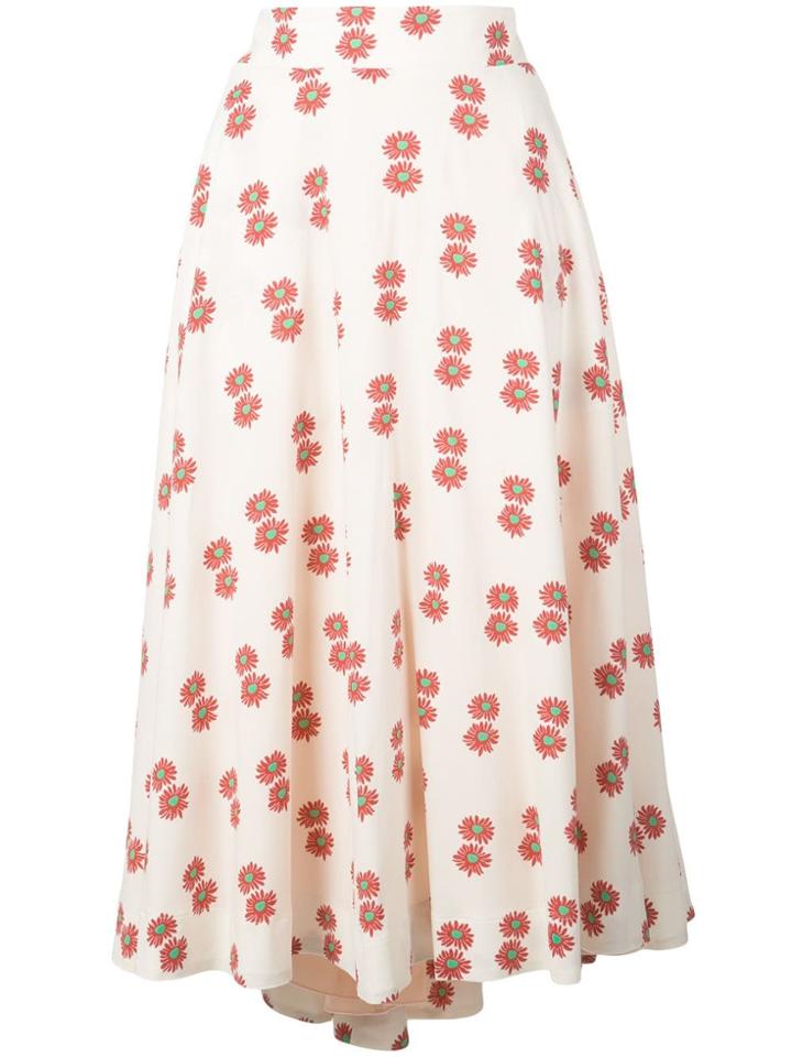 La Doublej Daisy Print Skirt - Pink