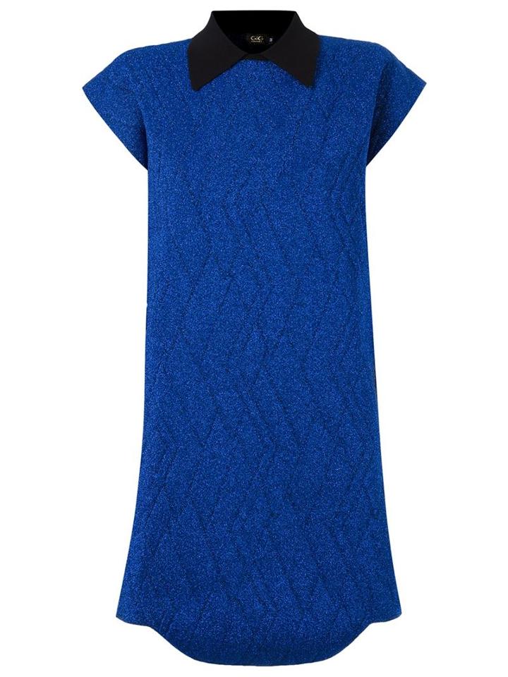 Gig Knit Shift Dress, Women's, Size: Medium, Blue, Viscose/polyimide/metallized Polyester