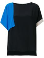 Pierantoniogaspari Contrast Draped Detail T-shirt - Black