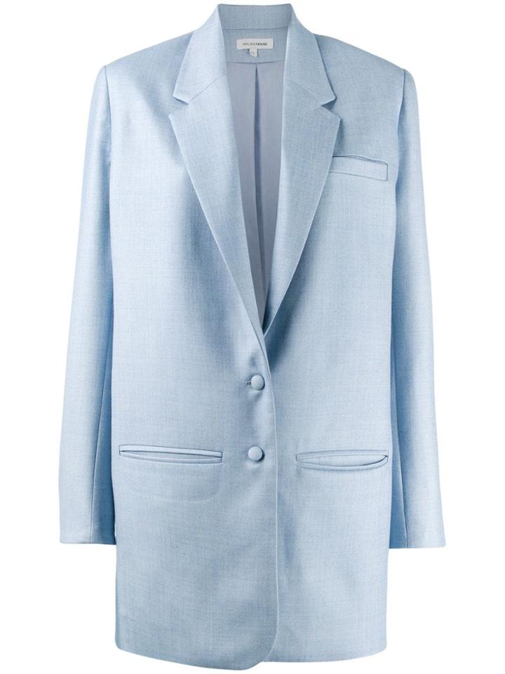 Malaika Raiss Longline Single-breasted Blazer - Blue