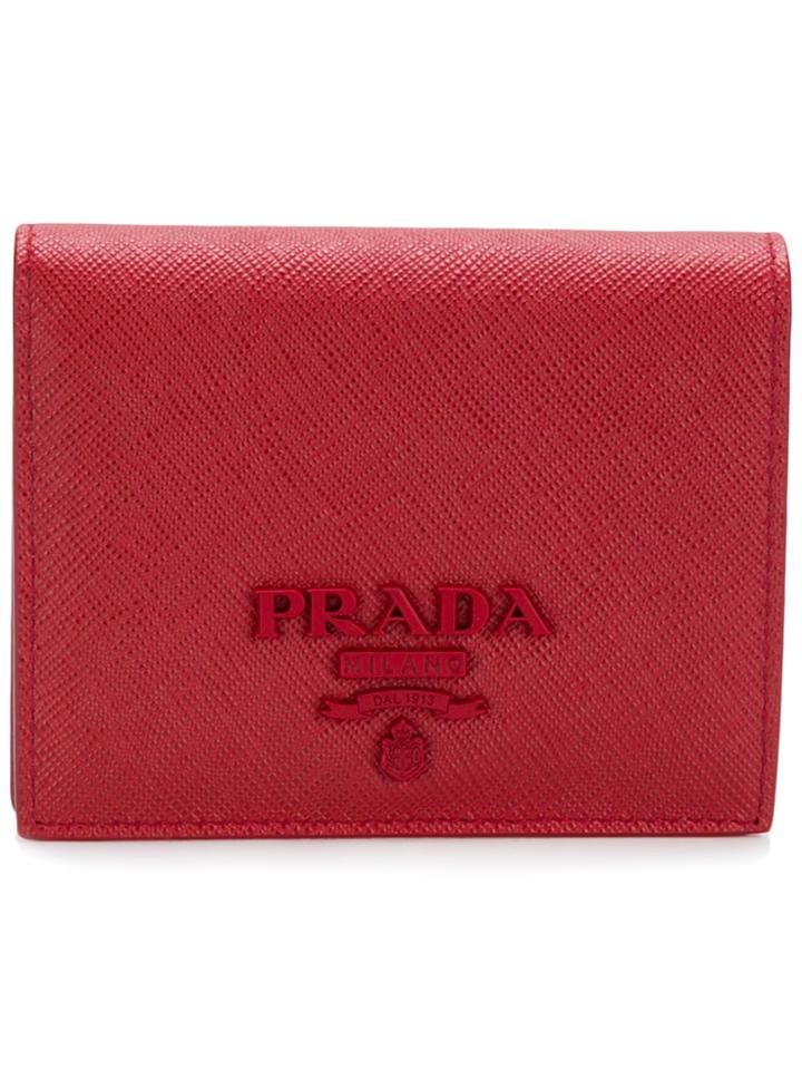 Prada Classic Logo Wallet - Red