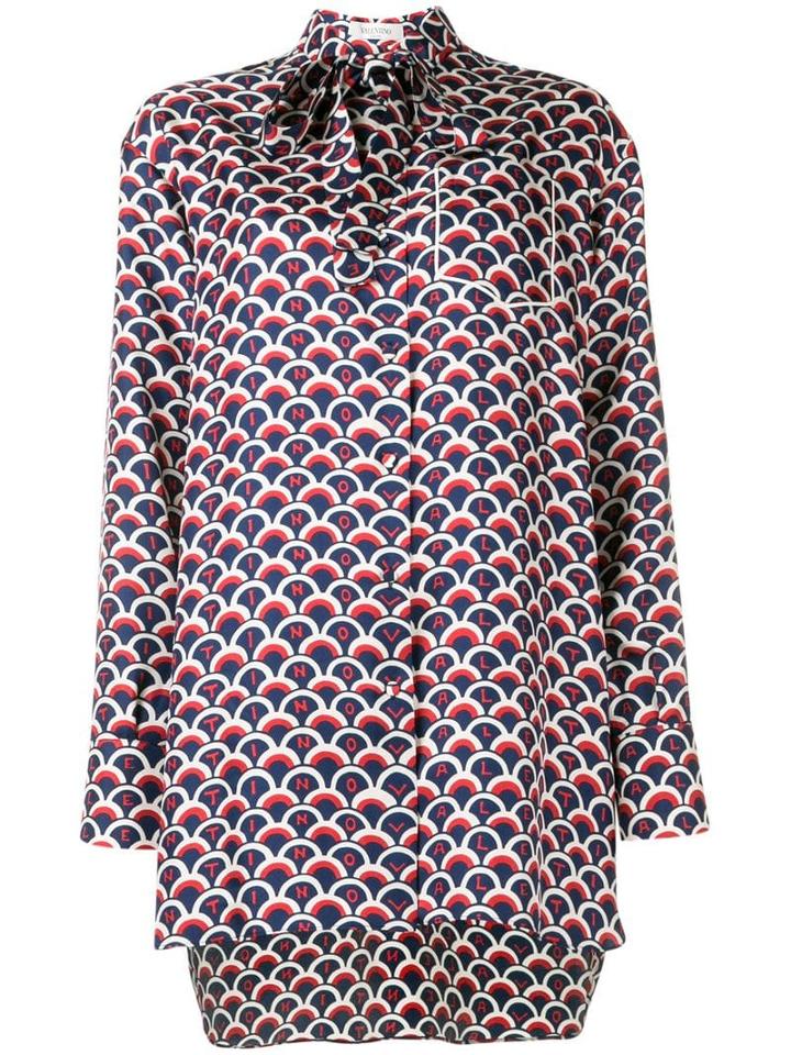 Valentino Logo-print Blouse - Blue