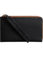 Burberry Two-tone Grainy Leather Travel Wallet - Black