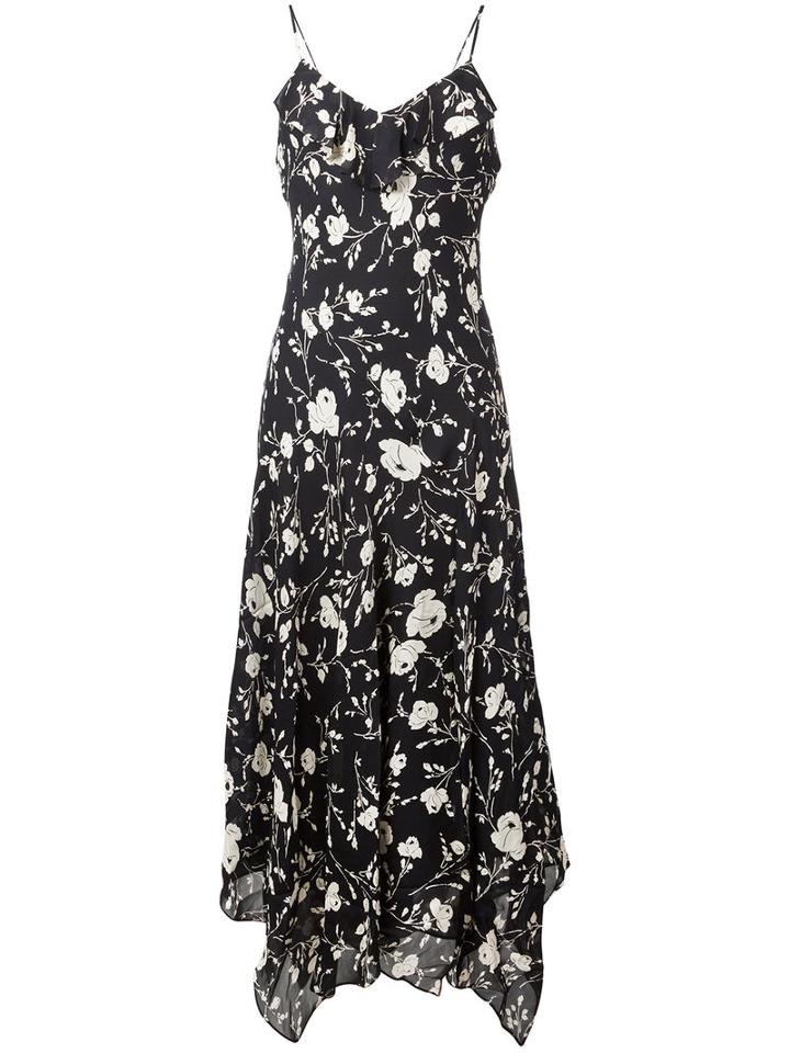 Polo Ralph Lauren - Floral Slip Dress - Women - Polyester - 10, Black, Polyester