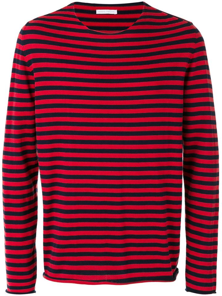 Société Anonyme - 'universal' Striped Pullover - Unisex - Cotton - L, Red, Cotton