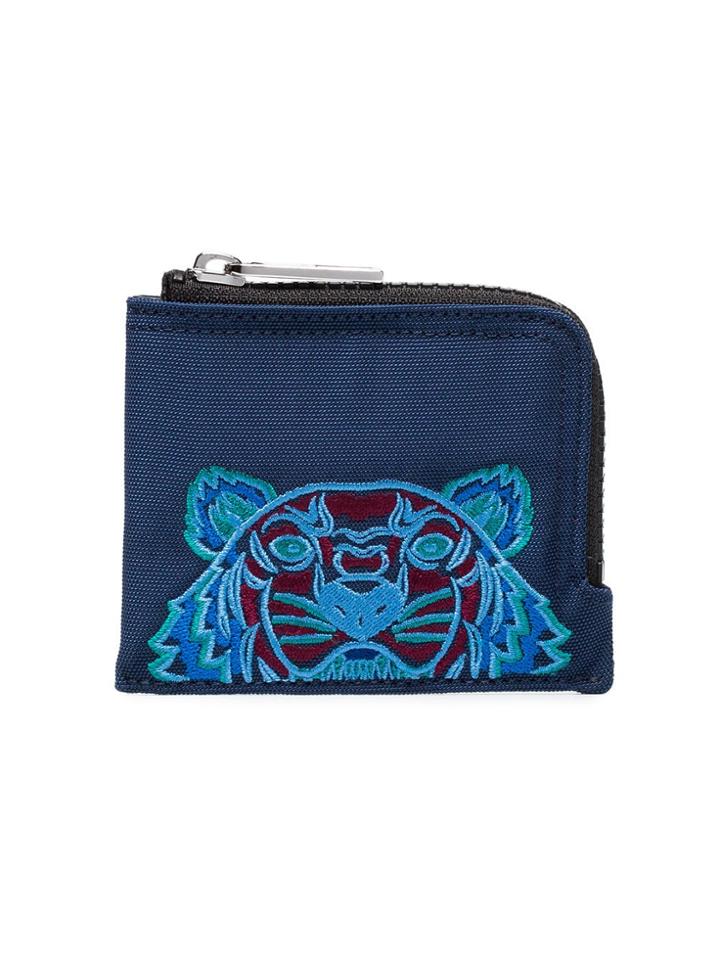 Kenzo Blue Tiger Design Cotton Cardholder