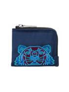 Kenzo Blue Tiger Design Cotton Cardholder