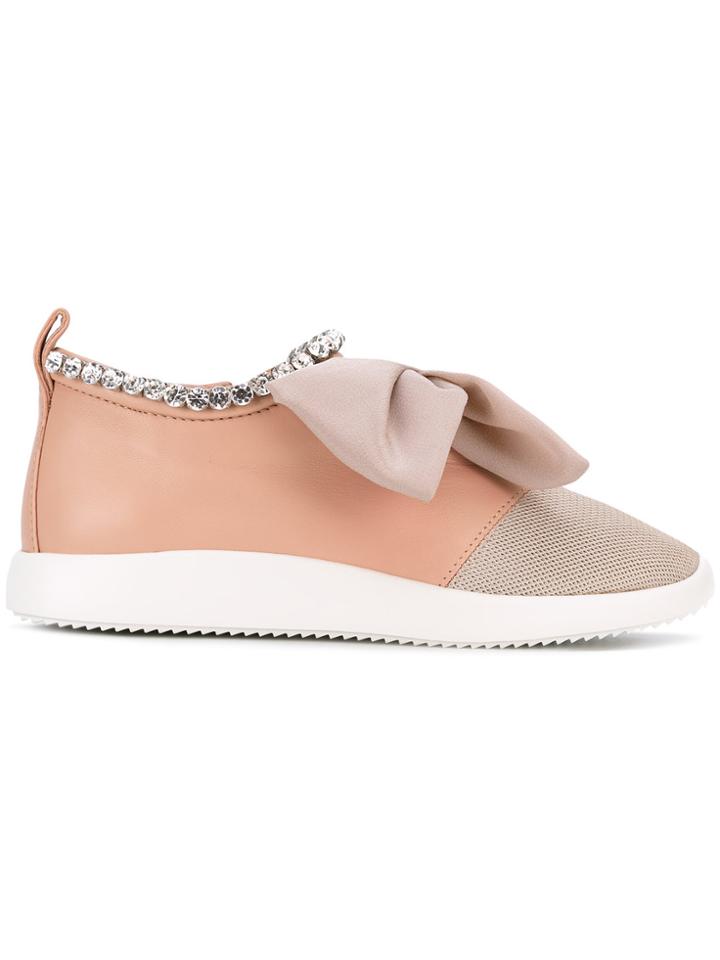 Giuseppe Zanotti Design Panel Bow Sneakers - Nude & Neutrals