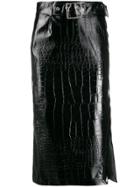 Pinko Varnished Fitted Skirt - Black