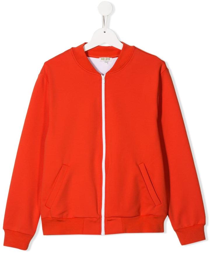Kenzo Kids Teen Logo Print Bomber Jacket - Orange