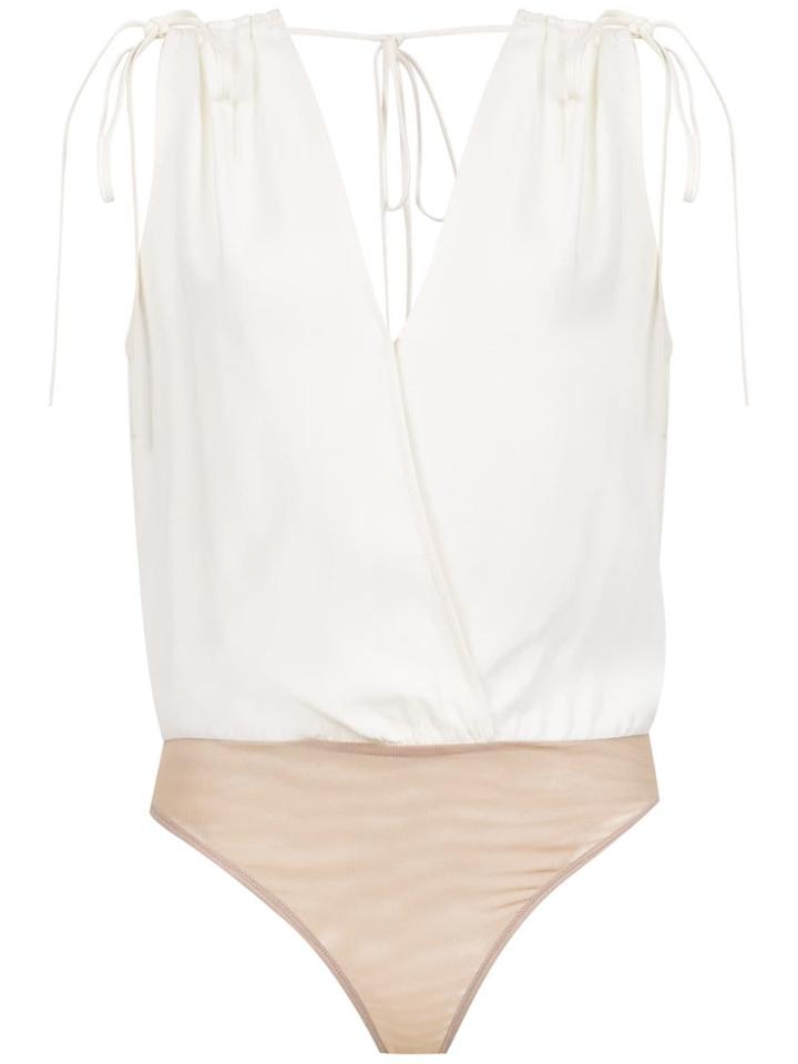 Nk Collection Tie Detail Bodysuit - White