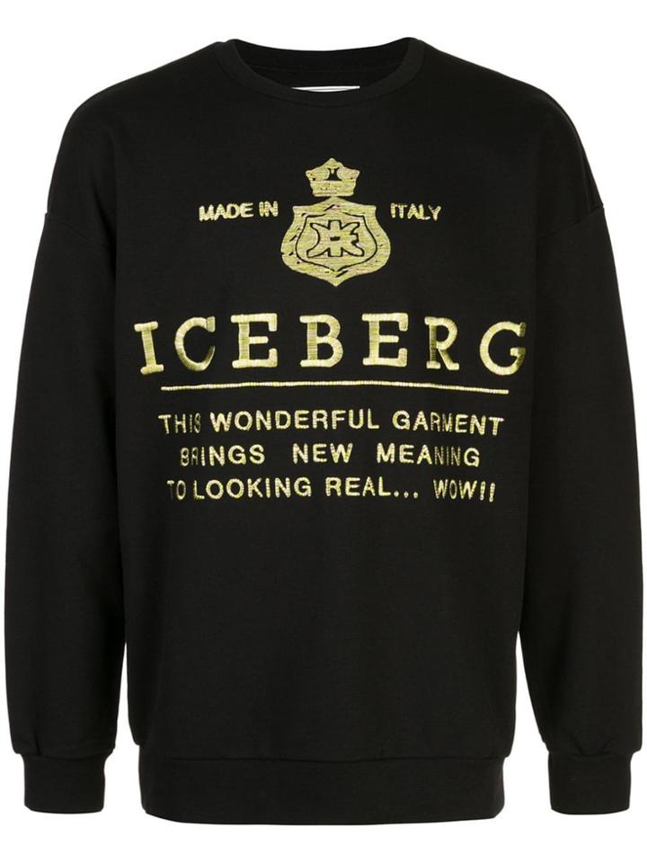 Iceberg Logo Long-sleeve Sweatshirt - Black