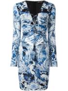 Roberto Cavalli - Multi-print Fitted Dress - Women - Viscose - 44, Blue, Viscose