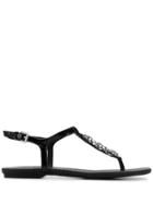 Calvin Klein Chain Embellished Thong Sandals - Black