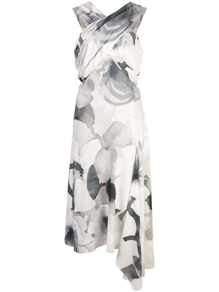 Josie Natori Crisscross Front Midi Dress - White