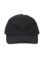 Neil Barrett - Lightning Bolt Embroidered Cap - Men - Polyester/polyurethane - One Size, Black, Polyester/polyurethane