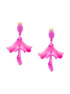 Oscar De La Renta Small Impatiens Clip Earrings - Pink & Purple