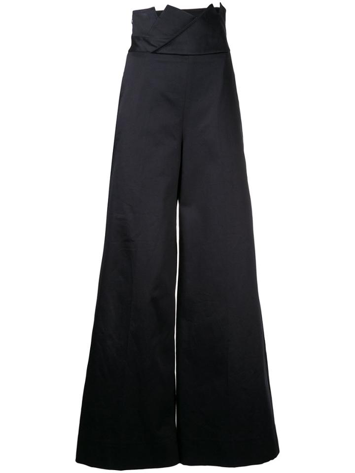 Monse High-waisted Wide Leg Trousers - Black