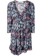 Iro V-neck Patterned Dress - Blue