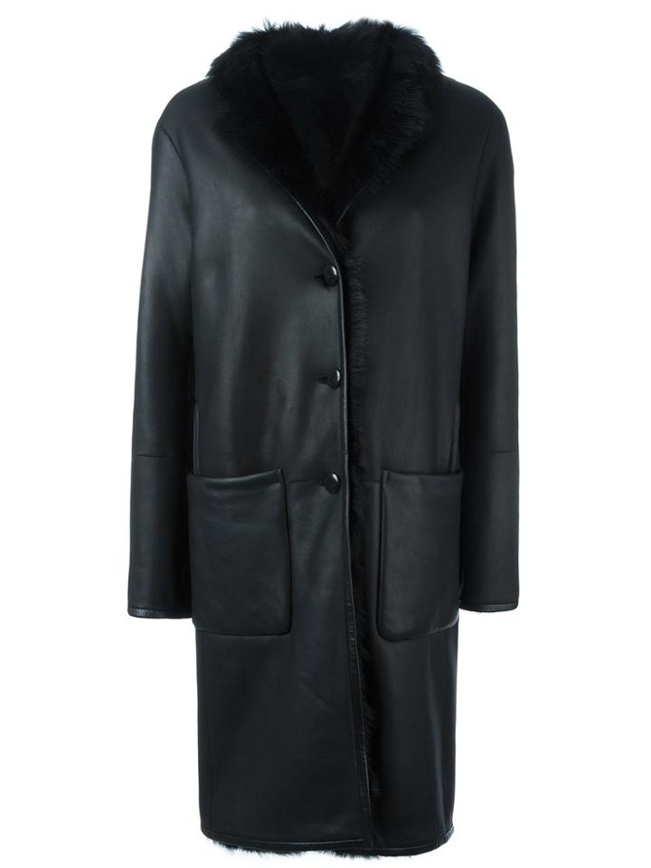 Joseph Panelled Coat - Black