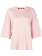 Adam Lippes Double Faced Cropped Sleeve Tee - Pink