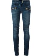 Balmain - Biker Jeans - Women - Cotton/polyester/spandex/elastane - 44, Blue, Cotton/polyester/spandex/elastane