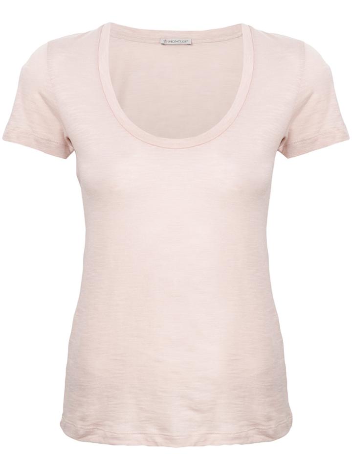 Moncler Classic Scoop Neck T-shirt - Pink & Purple