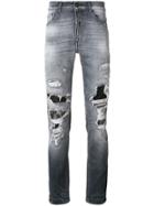 Marcelo Burlon County Of Milan Distressed Patch Jeans - Black