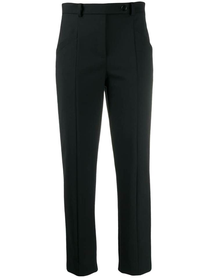 Patrizia Pepe Cropped Tailored Trousers - Black