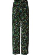 Agnona Floral Print Trousers, Women's, Size: 40, Black, Silk/cupro