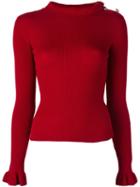 Red Valentino Side Opening Ribbed Sweater, Women's, Size: Xs, Virgin Wool