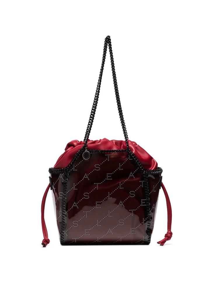 Stella Mccartney Blood Red Falabella Transparent Pvc Tote Bag - Black