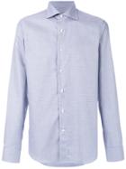 Canali Small Geometric Patterned Shirt - Blue